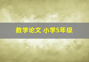 数学论文 小学5年级